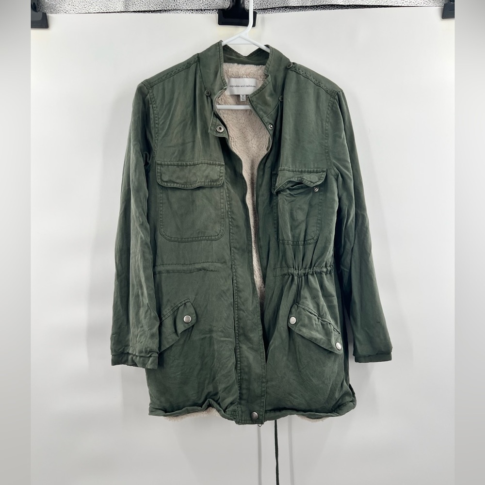 Cupcakes cashmere green fleece lined jacket size XS